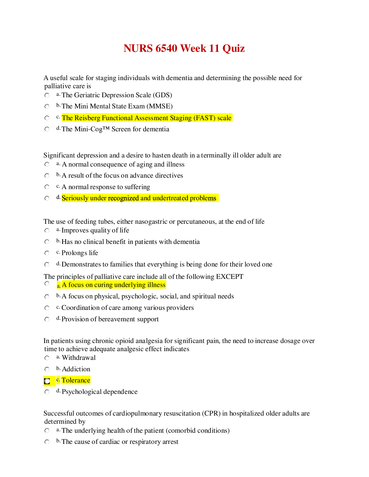 Preview image for NURS 6540 WEEK 11 QUIZ – QUESTION AND ANSWERS